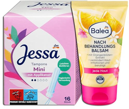 6er Pack: 5 x Tampons Applikator Mini, 16 x 6 = 96 Stück + Balsam