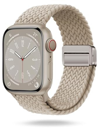 ONEFLOW Casual Loop Kompatibel mit Apple Watch 2 (38mm) Geflochtenes Armband Elastisch, Textil iWatch Armbänder Damen Herren, Sport Nylon Stoff Band Verschluss Magnetisch, Polarstern