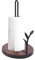 Toallero de papel con base redonda de madera maciza y cojín antideslizante para colocar encimera, cocina, sala de estar, baño, tocador