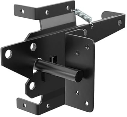 Kuntesetty Loquet de Portail Robuste et Autobloquant, Monté sur Poteau, En Acier Au Carbone, Installation Facile, Serrure de Portail de Clôture En/PVC pour Gara