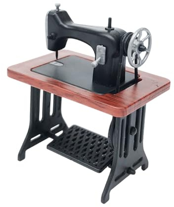 SHYYOULQE Realistische Miniatur-Nähmaschine Modell für Puppenhäuser Dekoration und Display 1/24 Maßstab Zubehör Zubehör