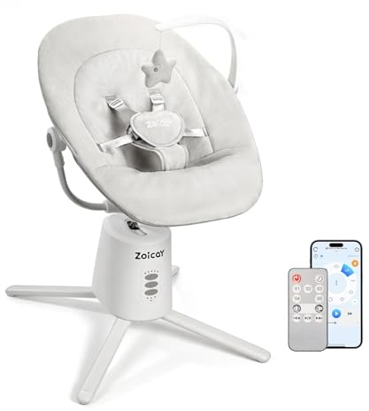 Mecedora bebe Electrica con 3 Modos 5 Velocidades para 0-9 Meses Hasta 11Kg