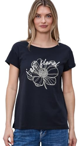 Street One Kurzarm Shirt mit floralem Artwork Shadowed Navy 38