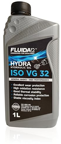 FLUIDAX Olio Idraulico ISO VG 32 – Lubrificante Minerale, Antiusura - Antiruggine - Antischiuma per Impianti Idraulici, Muletti e Macchine Industriali – 1 Litro ISO HM - DIN 51524-51525