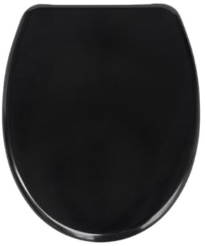 SAINOS Duroplast-Toilettensitz, O-förmiger Toilettendeckel mit Soft-Close-Mechanismus, Edelstahlscharnier, One-Touch-Schnellverschluss, leicht zu reinigen, Belastbarkeit 180 kg (UF12-B-O)
