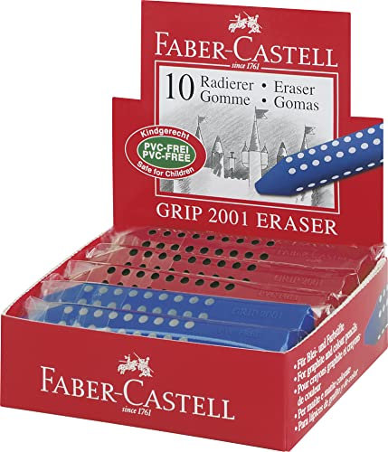 Faber-Castell 088038.09 Radiergummi Jumbo Grip, 10 Stück, pink/blau