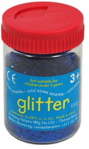 READY 2 LEARN Glitter | 100 Gram tub | Shaker lid for Easy Pouring | Arts and Crafts | Glitter Art | Blue
