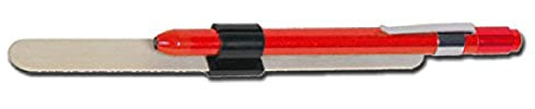 Gima - Professionelle Stiftleuchte Delta, LED, Diagnostikleuchte, mit Zungenspatel-Halter (Zungenspatel nicht enthalten), Rot, in Aluminiumschachtel geliefert