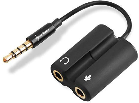 Sharkoon PMP35 - TRRS Audio Combo Adapter für Gaming Headsets (PS4 / Tablets / Smartphones / Notebooks) schwarz
