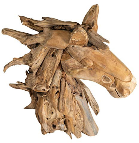 Biscottini Pferdeskulptur 96x37x90 cm | Figuren deko Pferde Statue | Skulptur deko Figuren Büro Dekoration