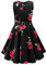 BlackButterfly Kids 'Audrey' Vintage Infinity 50's Girls Dress (Black Red Roses, 11-12 Years)