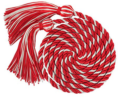 GraduationMall - Corda d’onore per la cerimonia di laurea, 172,7 cm, colore rosso/bianco