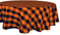 DII Buffalo Check Collection Klassische Bauernhaus-Tischdecke, Baumwolle, Orange und Schwarz, Tablecloth, 70 Round