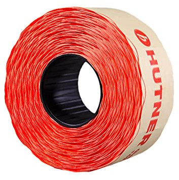 HUTNER 10 Rollen Preisetiketten 26x12 leucht-rot ablösbar | 15.000 Etiketten | Preisauszeichner Etiketten