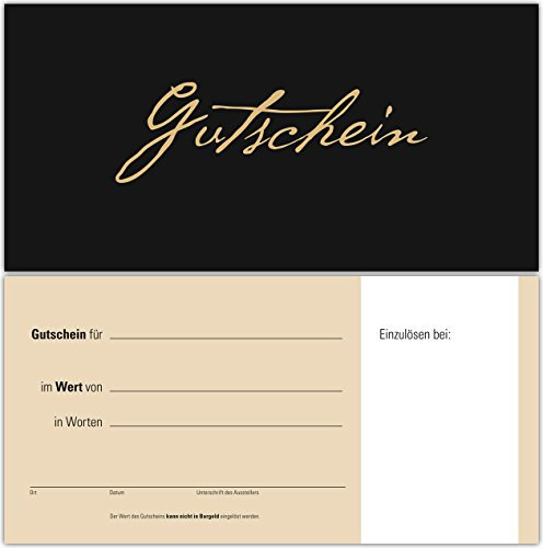 25 Gutscheine Gutscheinkarten Geschenkgutscheine – edel neutral Schwarz-Beige