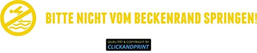 CLICKANDPRINT Aufkleber » Bitte Nicht vom Beckenrand springen!, 310x43,5cm, Shellgelb • Dekoaufkleber/Autoaufkleber/Sticker/Decal/Vinyl