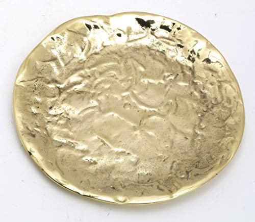 Kerzenteller, Dekoteller Messing Gold Ø 12,5 cm ideal für Kerzen