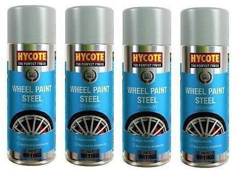 Hycote XUK438 Wheel Rim Paint Steel Spray Paint 400ml X 4