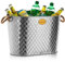 LIVIVO Galvanised Steel 24L Drinks Ice Cool Bucket Pail Diamond Embossed with Rope Handles - Great for Garden Parties, BBQs Cooling Bottles Tub, Cans of Beer or Soft Drinks Champagne Prosecco Whisky