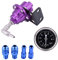 Fydun Regulador de Presión de Combustible Ajustable Universal Aluminio Coche 160 psi 1: 1 Kit de Medidor de Aceite(morado)