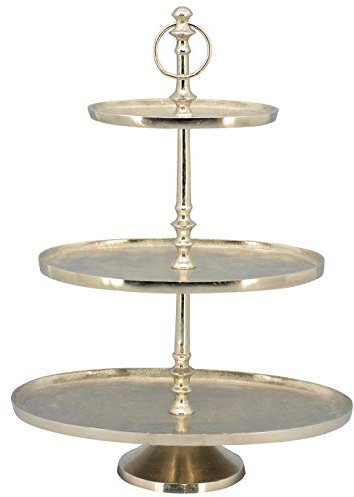 EXNER dekorative ovale Deko-Etagere Tisch-Etagere Küchen-Etagere 3-stufig Metall vintage Landhaus Stil
