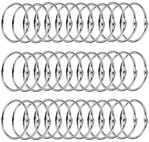 Bücher Ringe,Binder Ringe,100 Stück Metall Ringe Metall Lose Blatt Buch Ringe Schlüsselringe für Scrapbook Album Handwerk (Größe 25mm)