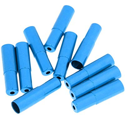 Inzopo 10 Stück Fahrrad-Schaltkabel-Gehäuse-Endkappen Abdeckungen Bremskabel-Aderendhülsen 4 mm 5 mm blau 5 mm