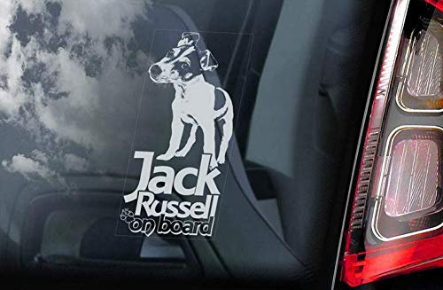 BYRON HOYLE Jack Russell Terrier Autoaufkleber Vinyl Fenster Aufkleber Stoßstange Aufkleber Weiß Wasserdicht