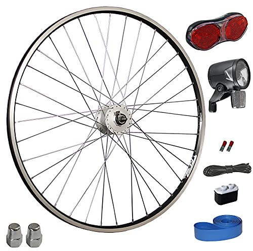 Taylor Wheels 28 Zoll Fahrrad Vorderrad mit Shimano Nabendynamo LED Lichtset