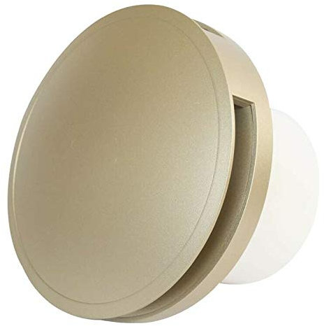 Silent Round Bathroom Extractor Fan 125mm / 5 with Timer and Gold Front Cover