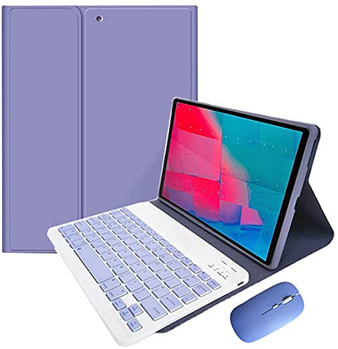 BlinkCat Funda Teclado y Mouse Combo para Lenovo Tab M10 Plus 10.3 2020 (Model: TB-X606F / TB-X606X), Delgado y Ligero, Estuche con Magnético Teclado Bluetooth Inalámbrico Removible - Violeta