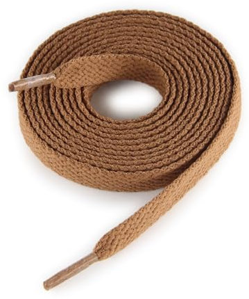CCSOFTIME 2 Paar Schnürsenkel Braun Flache 8mm Breite Hellbraun Schuhbänder für Sneakers Sportschuhe Turnschuhe,Ersatz Brown Shoelaces für Converse Chucks Nike Air Force,150CM