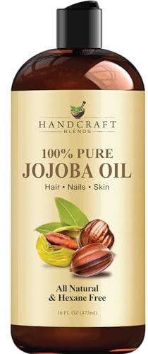 Handcraft Blends Jojoba Oil - Cold-Pressed 473 ml - 100% Pure and Natural - Premium Grade Carrier Oil for Skin and Hair - Hair and Body - Massage - Hexane-Free
