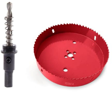 TUNEZ® M42 Bi-Metal Hole Cutter Set with Hexagon Arbor and Centring Drill Bits for Wood, Metal, Plasterboard, Iron Sheet, Pipe, Plastic (170 MM)