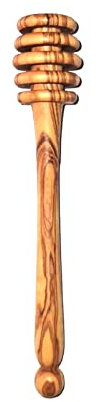 Küchenmaster Cuillère à miel en bois d'olivier naturel, 15 cm, bâton distributeur de miel, sirop et confiture, agitateur mélangeur pour pot de miel, aide pratique pour les amateurs de miel
