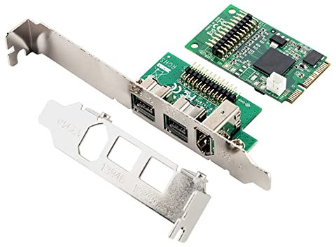 ezqnirk 1 Pz Mini PCIE 2 Porta 1394b + 1 Porta 1394A Card Mini ITX FireWire esterno 800 IEEE 1394b Adatto per scheda di acquisizione video HD