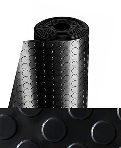 Home Tresor - Pavimenti in Pvc Rotoli | Pvc Bollato Bullonato Nero | Linoleum Rivestimento Pavimento Altezza 1 Mt. Lunghezza 20 Mt. (1 Rotolo)