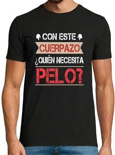 latostadora Camiseta Manga Corta Regalos para Calvos para Hombre - Negro L - Ref. 7071365-P