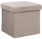 Five 2 in 1 Pouf e contenitore in velluto beige lino 31 x 31 cm