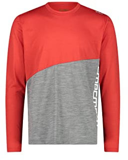 CMP Herren Unlimitech T-Shirt aus recyceltem Polyester und Merino 32L2787 rot 52