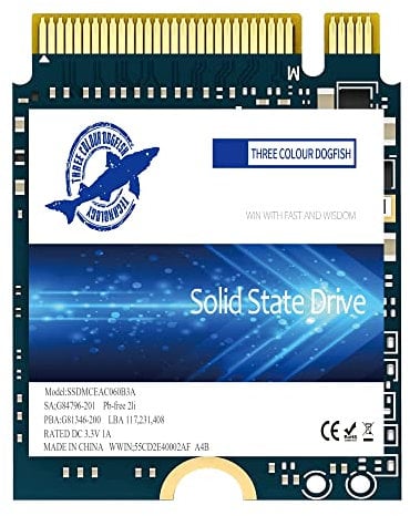 Dogfish SSD M.2 2230 256Go NVMe PCIe Gen3.0x4 pour Steam Deck, Surface Pro7/Pro8+/Laptop Go/ProX/Laptop3/Laptop4, GPD, Xbox, PS5, Ultrabook, Ordinateur Portable(M.2 2230 NVMe,256Go)