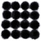 16 Stück Kunstpelz Pom Pom Ball, MoreChioce 3,94 Zoll-4,33 Zoll Kunstfell Bommel Pompon Weiche Schlüsselbund Charms DIY-Kunstpelz-Pompons mit Elastisch Schlaufe für DIY-Hüte Schuhe Schals,Schwarz