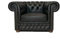Chesterfield Sessel First Class Leder | 2 bis 4 Wochen Lieferzeit (Shiny Schwarz)