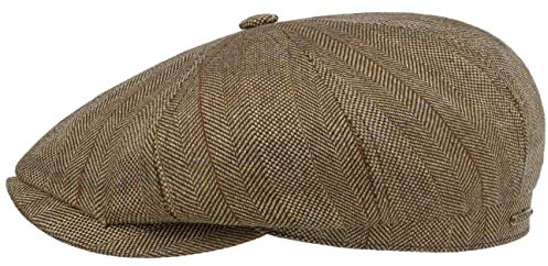 Stetson Hatteras Pascoli Flatcap - Elegante Seidencap - Made in The EU - UV-Schutz 40 - Herren - Frühjahr/Sommer beige-braun 57 cm