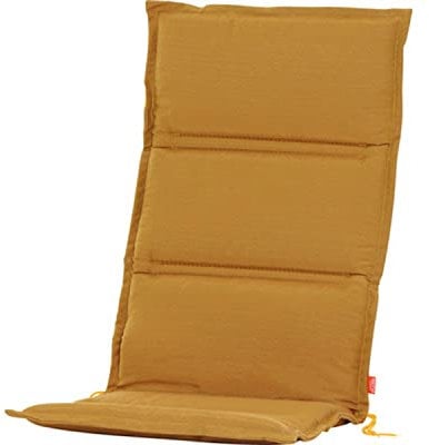 BURI Gartenstuhlauflagen Hochlehner Polsterauflagen - Sitzauflagen Centauri von Siena Garden mit Stehsaum - Stuhlauflagen UV-Beständig, einfarbig - Hochlehner Auflage Gelb