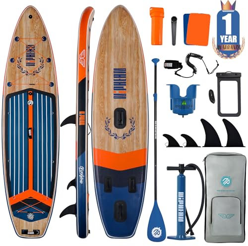 Niphean (Extra Groß) Stand Up Paddling Board, SUP für 2+1 Personen/Familien, SUP Board mit (Anfängergeeignet) Balancierflügel, wasserdichte Handyhülle, Stand Up Paddle Board for Adults, Geschenkideen