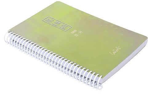 Casterli - Schülerkalender 2023-24, Kollektion BRILLI, holografischer Einband, 136 flexible Spiralbindung, A5 (160 x 210), für Schule, Institut oder Universität – Designs (BRILLI GRÜN)