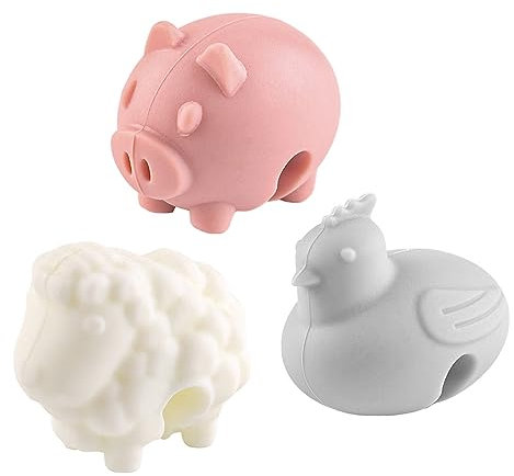Firlar Pot Lid Lifter Cute Animals Pot Minder Pot Cover Cartoon Silicone Pot Lid Holder That Keeps Pot from Boiling over (3pcs)