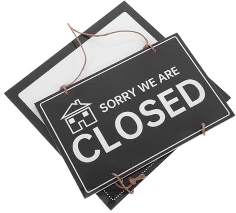 Cabilock Panneau Ouvert Fermé Rétro Décoratif Bois Panneau Porte Multifonction Horaires Affaires Résistant