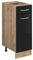 Vicco Meuble Cuisine R-Line, Noir Haute Brillance/Chêne de Force doré, 30 cm sans Plan de Travail